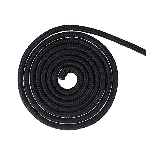 jijAcraft Nylon Rope,100 Feet Black Nylon Rope,1/4 Inch Solid Braided Rope Thick Strong Nylon Rope for Multi-Purpose Tie Down,Clothesline,Gardening,Craft Projects
