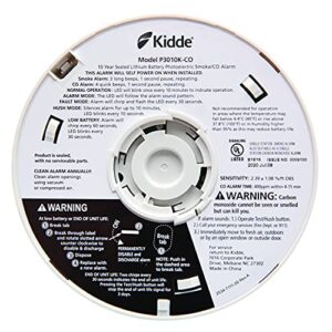 Kidde Smoke Detector & Carbon Monoxide Detector Combo with 10-Year Battery