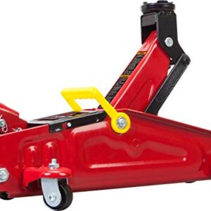 BIG RED T820014S Torin Hydraulic Trolley Service/Floor Jack with Blow Mold Carrying Storage Case, 1.5 Ton (3,000 lb) Capacity, Red