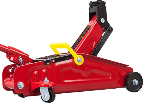 BIG RED T820014S Torin Hydraulic Trolley Service/Floor Jack with Blow Mold Carrying Storage Case, 1.5 Ton (3,000 lb) Capacity, Red