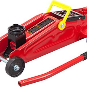 BIG RED T820014S Torin Hydraulic Trolley Service/Floor Jack with Blow Mold Carrying Storage Case, 1.5 Ton (3,000 lb) Capacity, Red