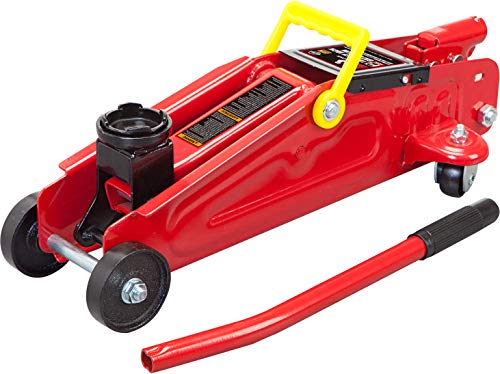 BIG RED T820014S Torin Hydraulic Trolley Service/Floor Jack with Blow Mold Carrying Storage Case, 1.5 Ton (3,000 lb) Capacity, Red