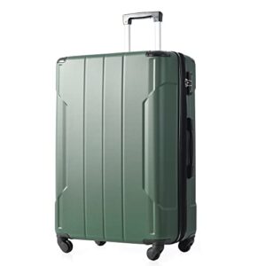 merax hardside suitcases with wheels lightweight carry-on luggage, tsa lock and reinforced corners, 20" 24" 28" suitcases (24 inch, green)