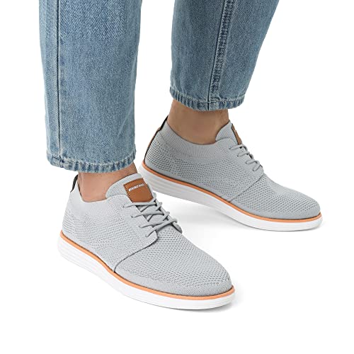 Bruno Marc Mens Mesh Sneakers Oxfords Lace-Up Lightweight Casual Walking Shoes, Grey - 9.5(Grand-01)