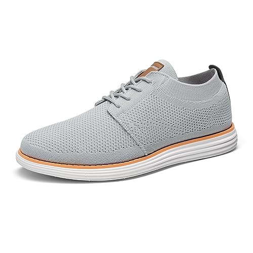 Bruno Marc Mens Mesh Sneakers Oxfords Lace-Up Lightweight Casual Walking Shoes, Grey - 11(Grand-01)