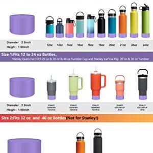 WUQID Protective Silicone Boot Sleeve for 12oz-40oz Sport Flask/Stanley Water Bottles Tumbler Anti-Slip Bottom Sleeve Cover for All Water Bottles Bottom Width of 2.83&3.56in