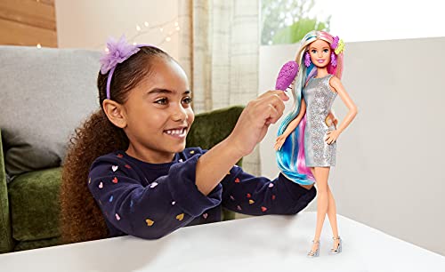 Barbie Fantasy Hair Doll & Accessories, Long Colorful Blonde Hair with Mermaid and Unicorn-Inspired Clothes