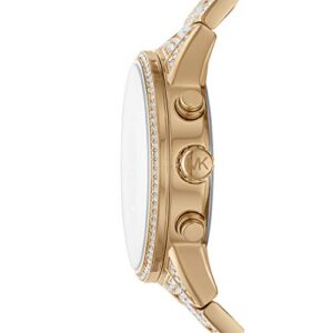 Michael Kors Women's Ritz Quartz Watch with Stainless Steel Strap, Gold, 20 (Model: MK6747)