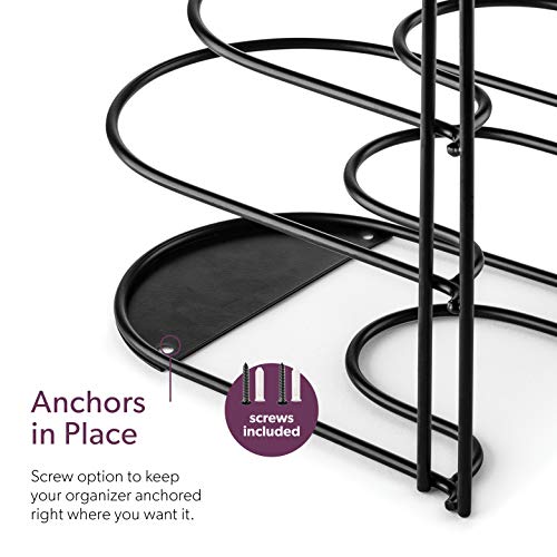 Mindspace Pan Organizer Rack, Pot lid Organizer for Cabinet Storage, Pantry Organizer, Pot Lid Organizer Rack for Kitchen Counter | 5-Tier Heavy-Duty Pan Rack | The Wire Collection, Black