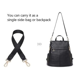 Kattee Women's Anti-Theft Backpack Purse Genuine Leather Shoulder Bag Fashion Ladies Satchel Bags - Black