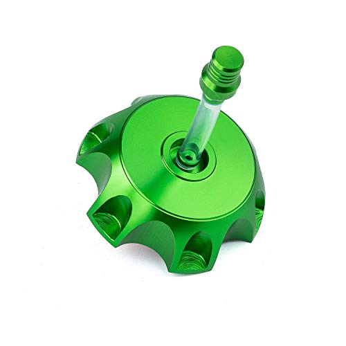 E-riding Gas Fuel Tank Cap, CNC Aluminum Alloy Hexagonal Dirt Bikes Gas Cap with Breather Valve For 50cc 70cc 90cc 110cc 125cc SSR Pit Dirt, Not Fit For ATV (Green)