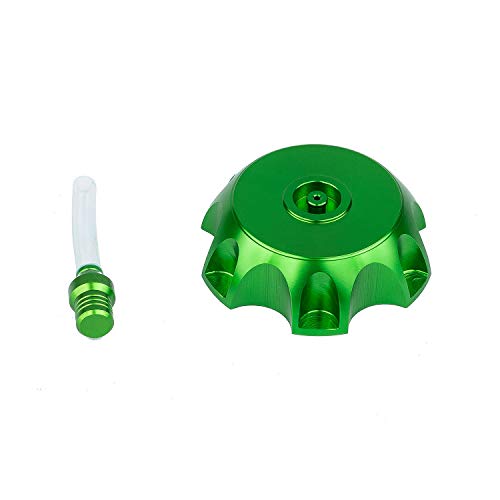 E-riding Gas Fuel Tank Cap, CNC Aluminum Alloy Hexagonal Dirt Bikes Gas Cap with Breather Valve For 50cc 70cc 90cc 110cc 125cc SSR Pit Dirt, Not Fit For ATV (Green)