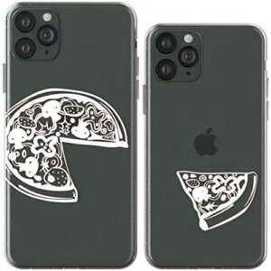 toik matching couple cases for apple iphone 11 pro xs max xr 10 x 8 plus 7 6s 5s se cover girlfriend cute anniversary boyfriend sketch slice pizza slim drawing design simple bffs protective flexible