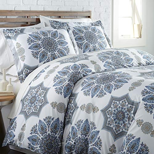 Infinity Collection - Premium Quality, Soft, Wrinkle, Fade, & Stain Resistant, Easy Care, Oversized Duvet Cover Set, King/California King, Blue