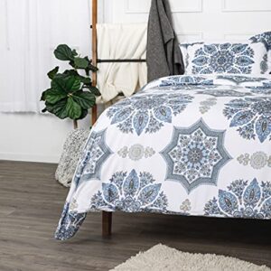 Infinity Collection - Premium Quality, Soft, Wrinkle, Fade, & Stain Resistant, Easy Care, Oversized Duvet Cover Set, King/California King, Blue