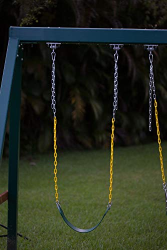 New Bounce Swing Seat - Swing Set Accessories for Outside, with Heavy Duty Rust-Proof Chain Coated in Thick Plastic for Safety and Comfort - Outdoor Replacement Swings for Kids and Adults (1 Pack)