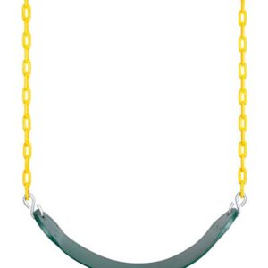 New Bounce Swing Seat - Swing Set Accessories for Outside, with Heavy Duty Rust-Proof Chain Coated in Thick Plastic for Safety and Comfort - Outdoor Replacement Swings for Kids and Adults (1 Pack)