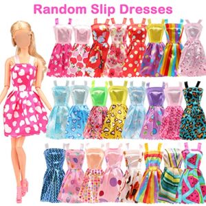 BARWA 42 pcs Doll Clothes and Accessories 10 pcs Party Dresses 32 pcs Shoes, Crown, Necklace Accessories for 11.5 inch Doll