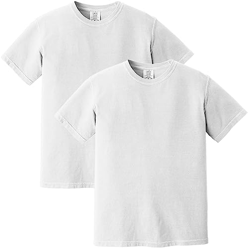 Comfort Colors mens Adult Short Sleeve Tee, Style 1717 T Shirt, White (2 Pack), Large US