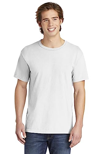 Comfort Colors mens Adult Short Sleeve Tee, Style 1717 T Shirt, White (2 Pack), Large US