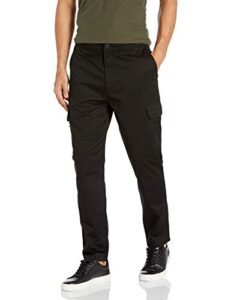 a|x armani exchange men's cargo style stretch twill trouser, black, 34