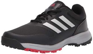 adidas mens tech response spikeless golf shoe, black, 9.5 wide us