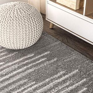 JONATHAN Y MOH205B-4 Aya Berber Stripe Geometric Indoor Farmhouse Area-Rug Bohemian Minimalistic Striped Easy-Cleaning Bedroom Kitchen Living Room Non Shedding, 4 X 6, Gray,Cream