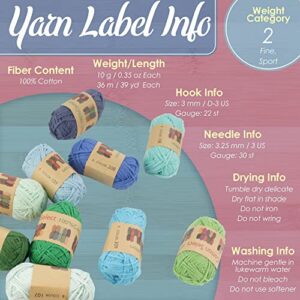 JubileeYarn Cotton Select Bonbon Yarn - Assortment H - 10x10g Mini Ball - 1 Pack