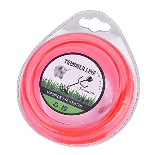 YWBL-WH 49-Foot Round Nylon Trimmer Cord Line for Lawn Mower Brush Cutter Grass Trimmer Strimmer(red(2.4mm*15m)), Cutting Tool