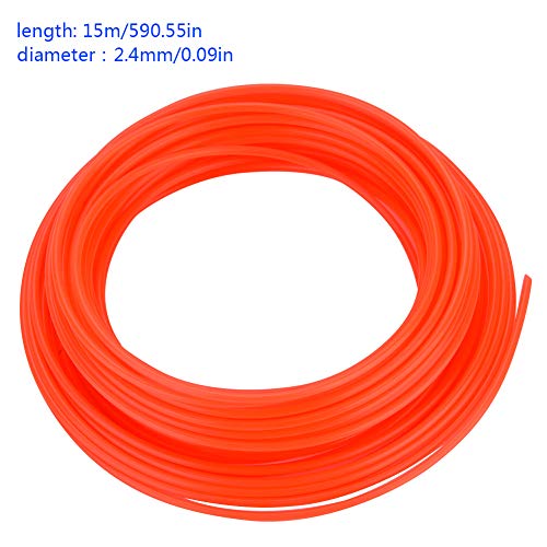 YWBL-WH 49-Foot Round Nylon Trimmer Cord Line for Lawn Mower Brush Cutter Grass Trimmer Strimmer(red(2.4mm*15m)), Cutting Tool