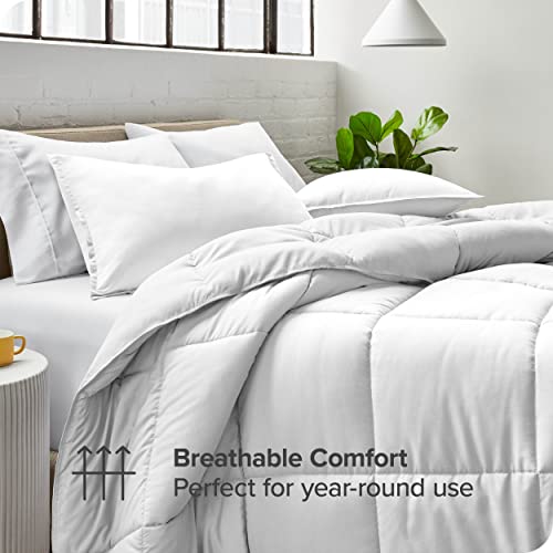 Bare Home Duvet Insert Comforter - Full Size - 8 Duvet Loops - Goose Down Alternative - Ultra-Soft - Premium 1800 Series - All Season Warmth - Bedding Comforter (Full, White)