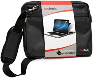 navitech black premium messenger/carry bag compatible with the alienware area-51m gaming 17.3 inch laptop