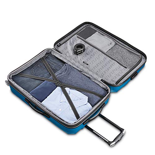 Samsonite Centric 2 Hardside Expandable Luggage with Spinners, Caribbean Blue, Checked-Medium 24-Inch