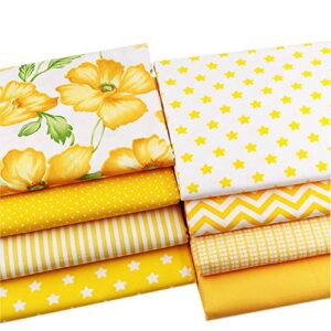 Hanjunzhao Yellow Fat Quarters Fabric Bundles 18x22 inch for Sewing Quilting Crafting