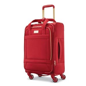 american tourister belle voyage softside luggage with spinner wheels, red, checked-medium 25-inch