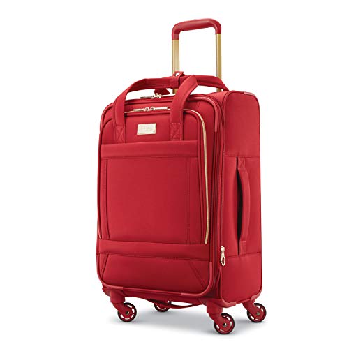 American Tourister Belle Voyage Softside Luggage with Spinner Wheels, red, Checked-Medium 25-Inch