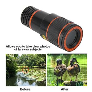 Cell Phone Camera Lens, Professional 12X Telephoto Lens， Telescopic Focusing Universal Phone Camera Lens for Mobile Phone Tablet Cell Phone Lens