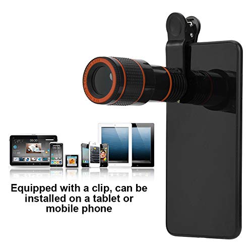 Cell Phone Camera Lens, Professional 12X Telephoto Lens， Telescopic Focusing Universal Phone Camera Lens for Mobile Phone Tablet Cell Phone Lens