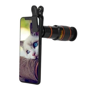 Cell Phone Camera Lens, Professional 12X Telephoto Lens， Telescopic Focusing Universal Phone Camera Lens for Mobile Phone Tablet Cell Phone Lens