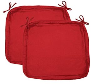 sigmat outdoor seat cushion cover water repellent square chair cushion cover-only cover red 18"x18"x2"(2 covers)
