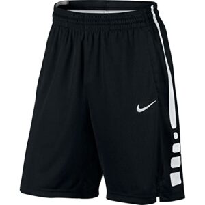 nike dry men's dri-fit elite basketball shorts black white at3393 010 medium (large)