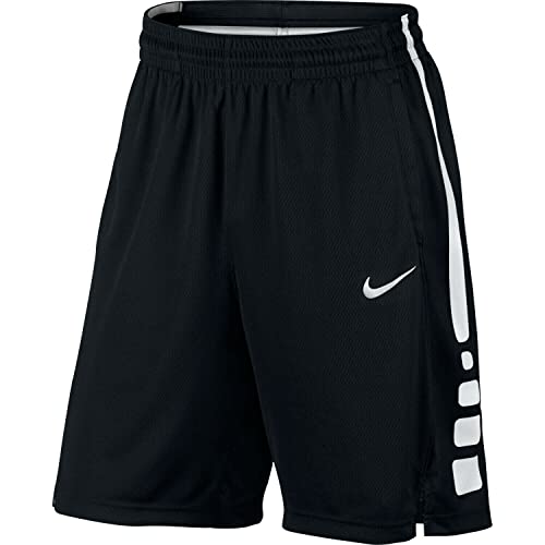 Nike Dry Men's Dri-Fit Elite Basketball Shorts Black White AT3393 010 Medium (Large)