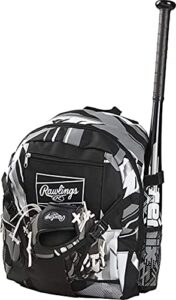 rawlings | remix baseball & softball equipment bag | t-ball / rec / travel | backpack - black