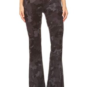 Leggings Depot Womens Flared Casual, Work, Lounge Palazzo Pants Gray Camouflage - Medium