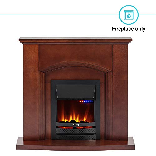 e-Flame USA Abbotsford 23"x19" LED Electric Fireplace Stove Insert with Remote - 3D Logs and Fire (Black)