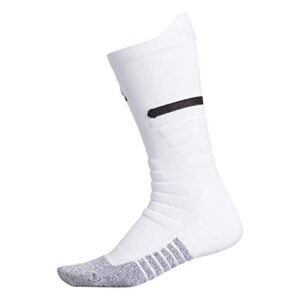 adidas Unisex Adizero Football Cushioned Crew Socks (1-Pair), White/Black, Large