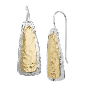 silpada 'cimarron slopes' two-tone tapered drop earrings in sterling silver & 14k gold plate