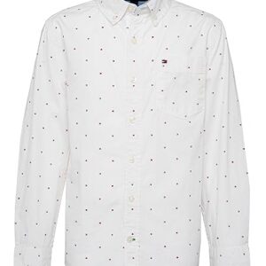 Tommy Hilfiger Boys' Long Sleeve Woven Button-Down Shirt, Ellison White, 6