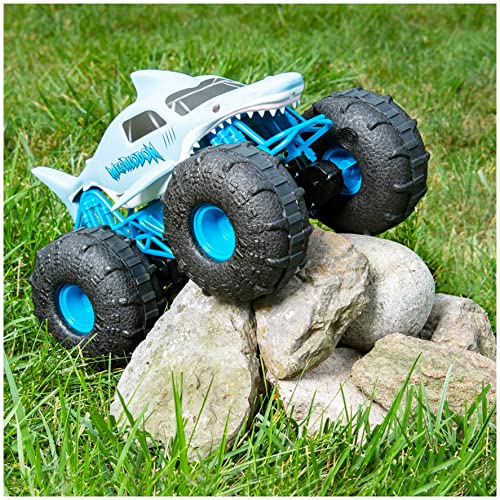 Monster Jam, Official Megalodon Storm All-Terrain Remote Control Monster Truck Toy Vehicle, 1:15 Scale