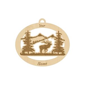 elk personalized christmas ornament | hunting gift for men and women, elk decoration, fathers day gift, customizable gift, wildlife decor, 501074